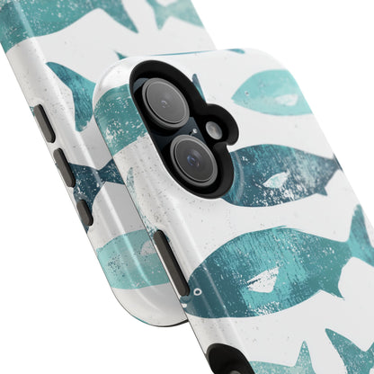 Vintage Blue Fish Print - MagSafe iPhone Series Case