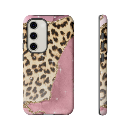 Pink Glam Leopard - Samsung Galaxy Series Case with Glitter Accents