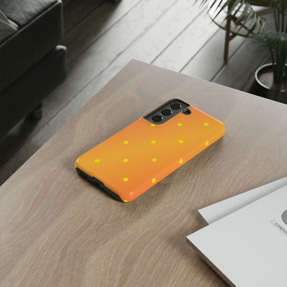 Sunset Gradient Polka Dots Samsung Galaxy Case – Shockproof, Matte Finish, Dual-Layer Protection