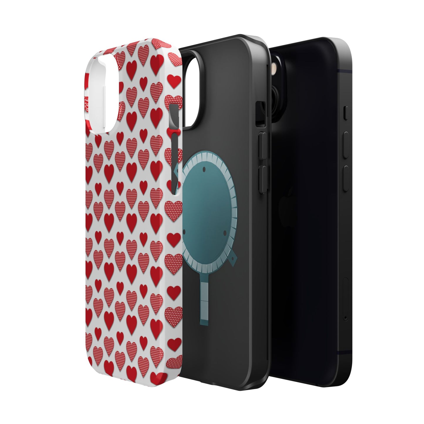 Red & Polka Dot Hearts MagSafe Case