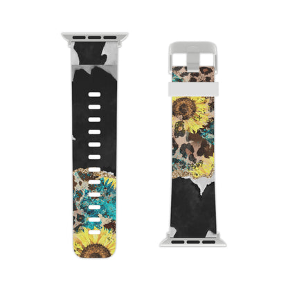 Rustic Sunflower Leopard Glam  Apple Watch Band