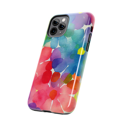 Rainbow Bloom Watercolor iPhone Case – Slim Design, Glossy Finish