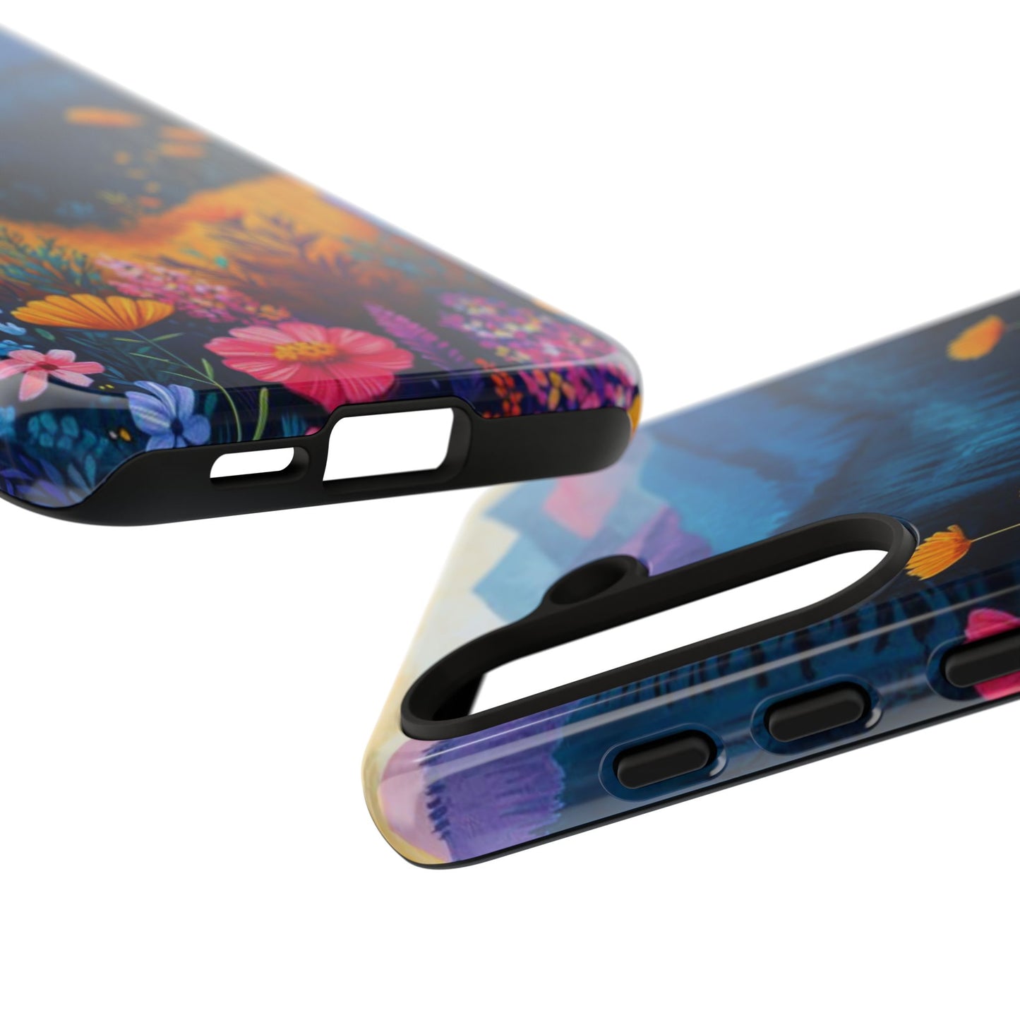 Vibrant Wildflower Mountain Samsung Galaxy  Case – Bold Nature Art, Dual-Layer Protection