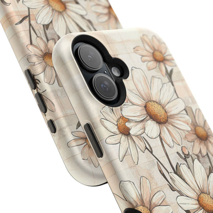 Pastel Daisy MagSafe iPhone Case - Elegant Floral Protective Cover