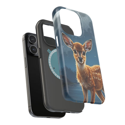 MagSafe-Compatible iPhone Case – Enchanted Fawn Under the Moonlit Sky