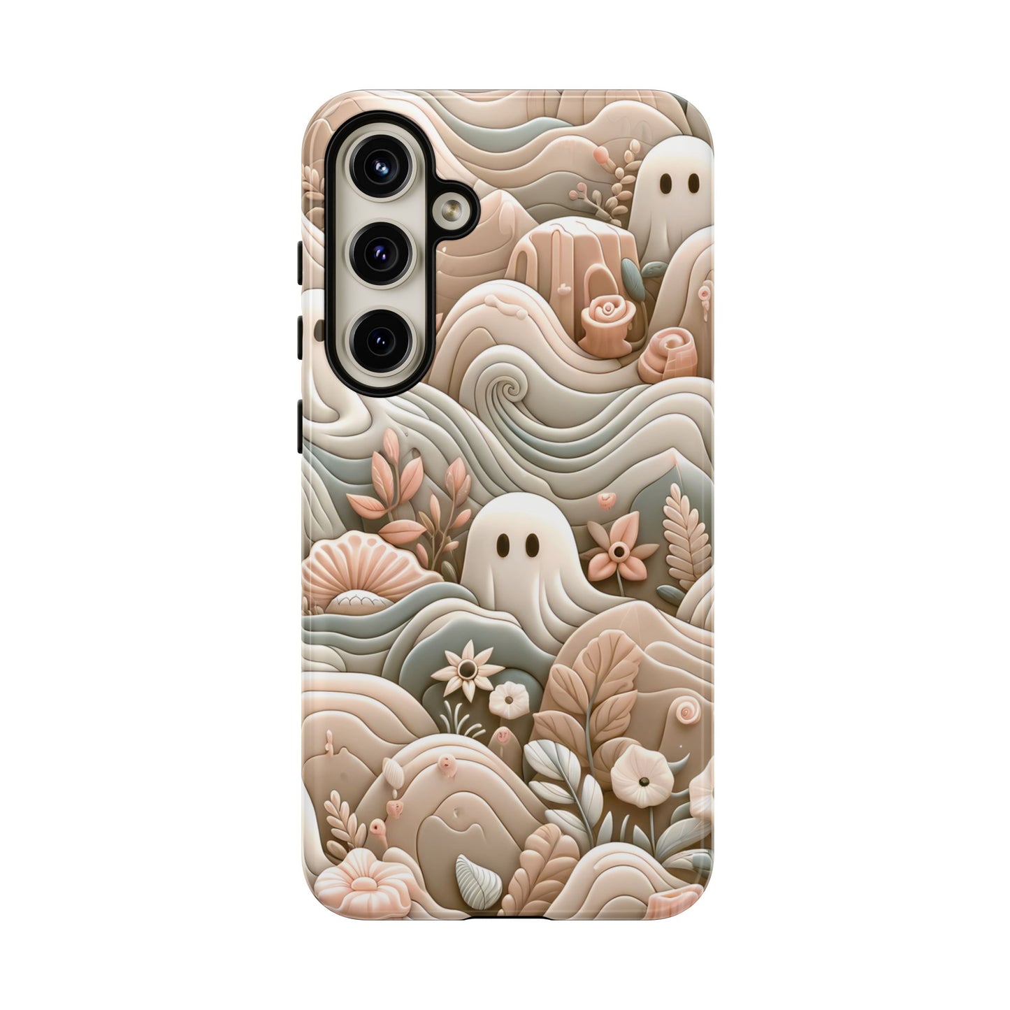 Boho Ghost Phone Case - Aesthetic Floral Protection Meets Whimsical Charm - Fits All iPhones, Samsung Galaxy, & Google Pixel. Premium Cases! - BOGO Cases