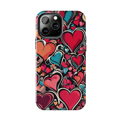 Vibrant Multicolor Heart Art – iPhone Case