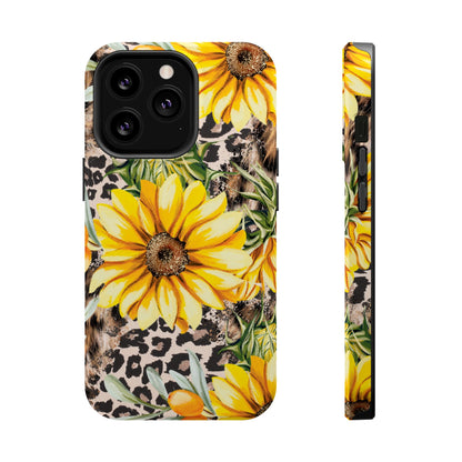 Leopard Sunflower Chic - MagSafe  iPhone Series Case