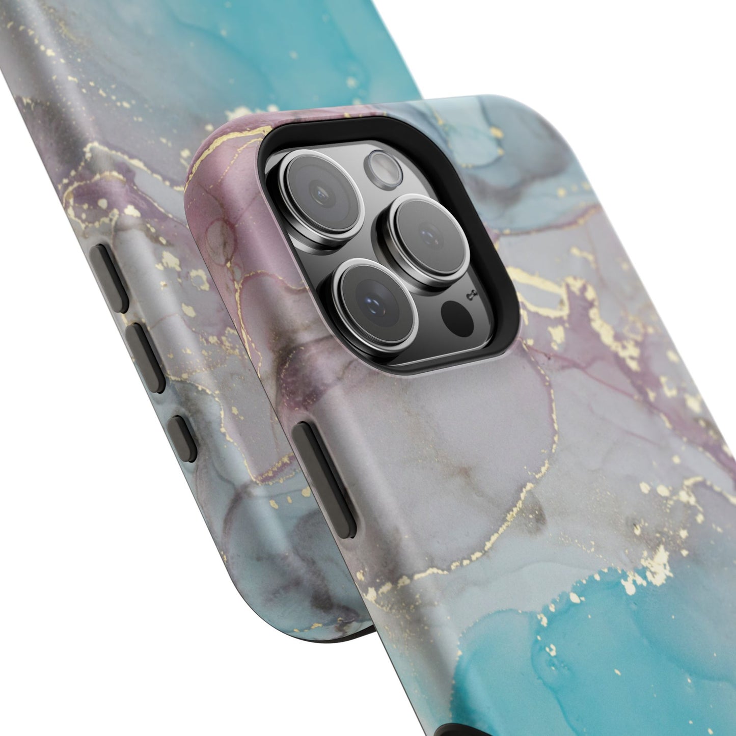 Sky Blue & Purple Marble Wave – MagSafe Case with Dreamy Marble Design