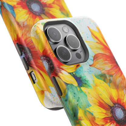 Watercolor Sunflower Splash - MagSafe iPhone Series Case