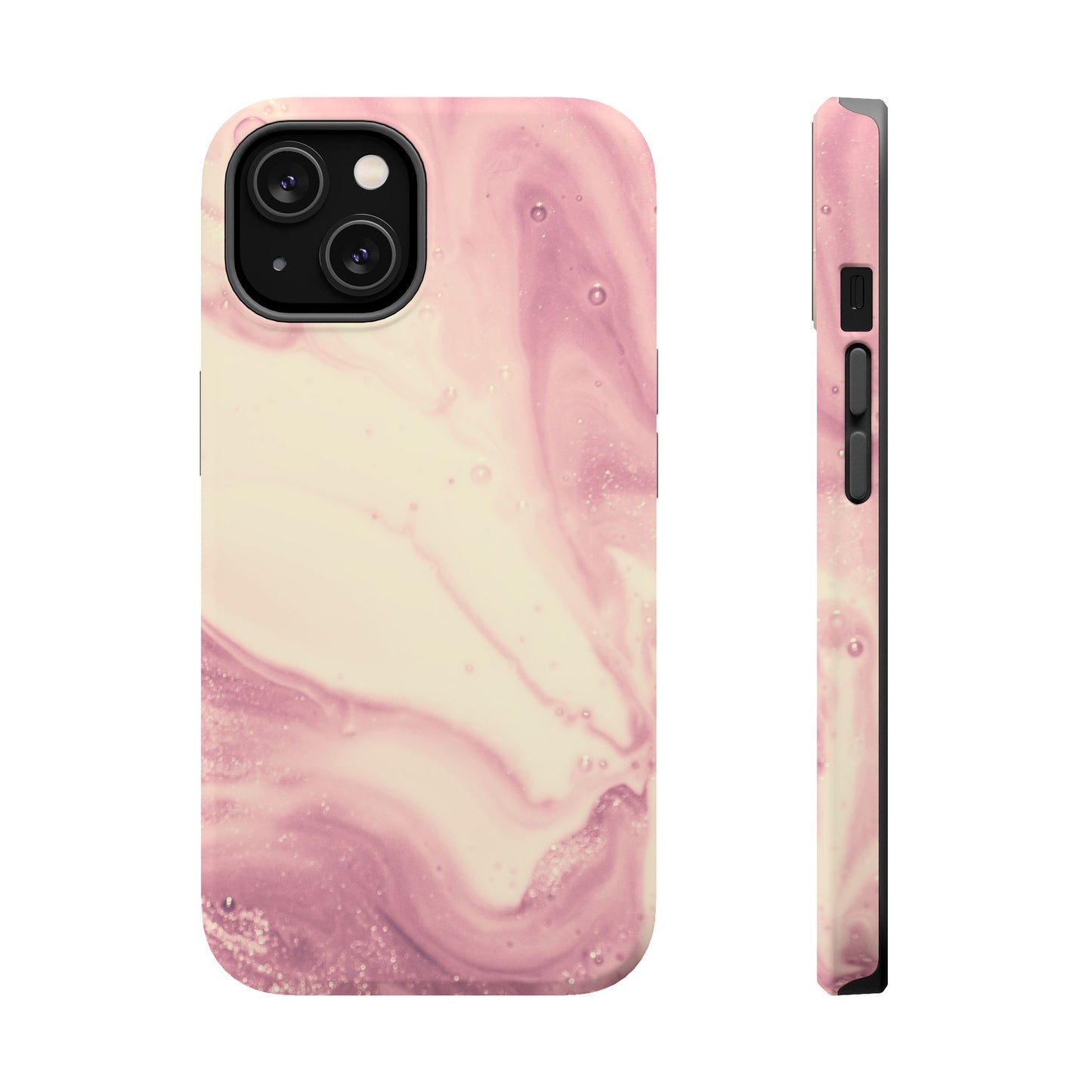 Blush Marble Glow – MagSafe Case with Pink & Rose Gold Marble Design