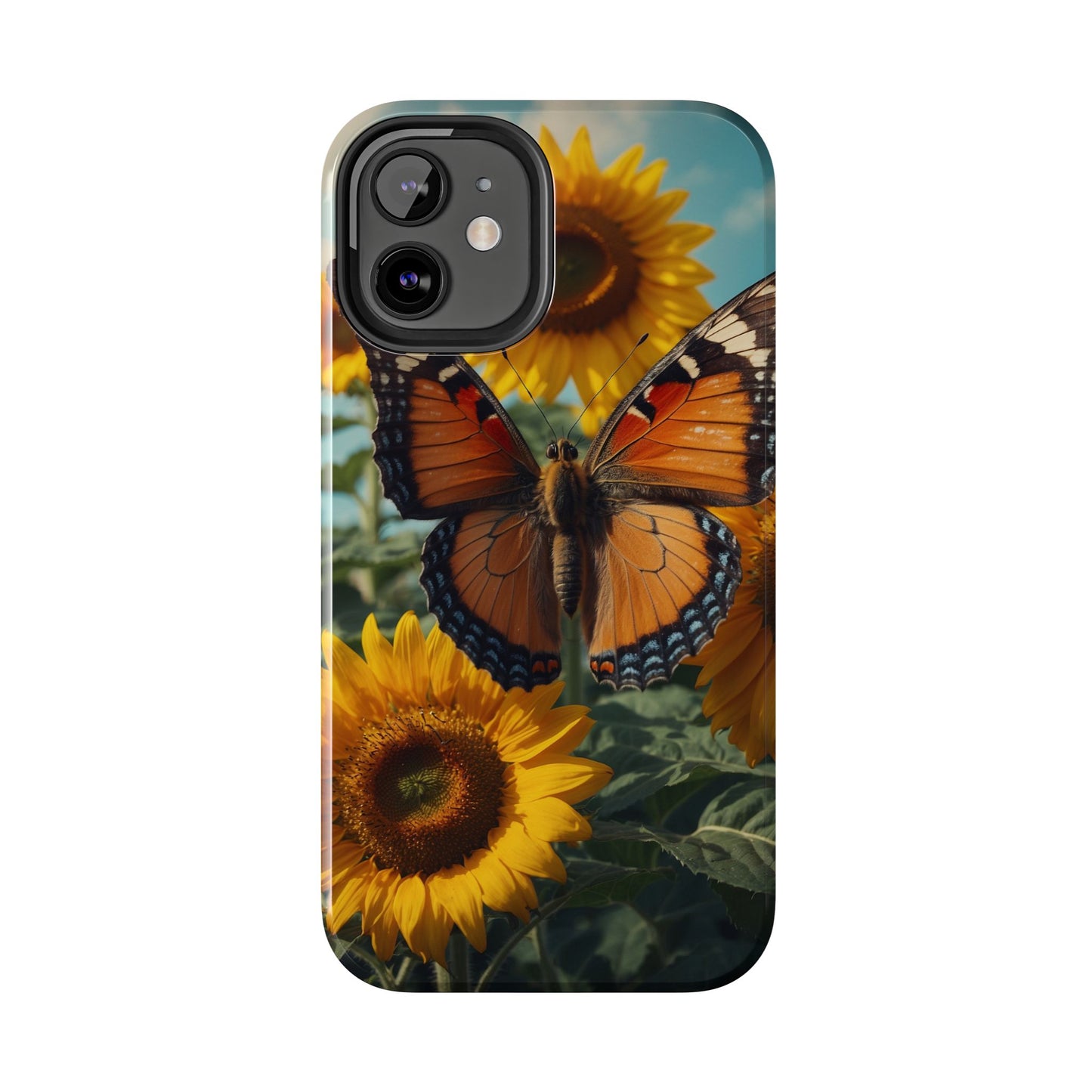 Vibrant Butterfly & Sunflower – iPhone Case