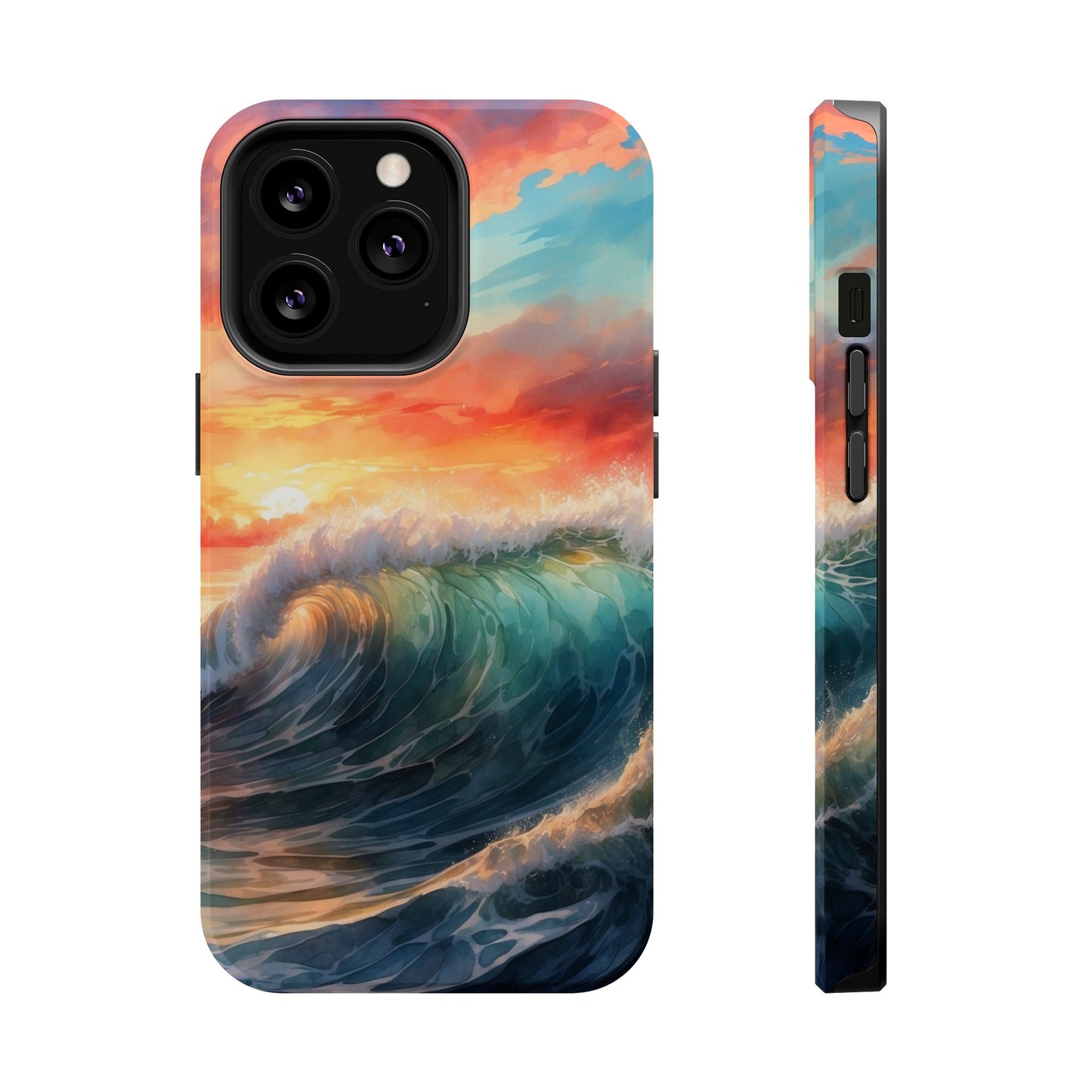 Ocean Wave Sunset MagSafe iPhone Case – Coastal Vibes Design