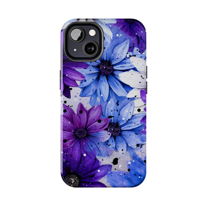 Vibrant Purple & Blue Floral Splash - iPhone Series Case