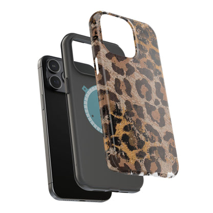 Vintage Distressed Leopard Print - MagSafe iPhone Series Case