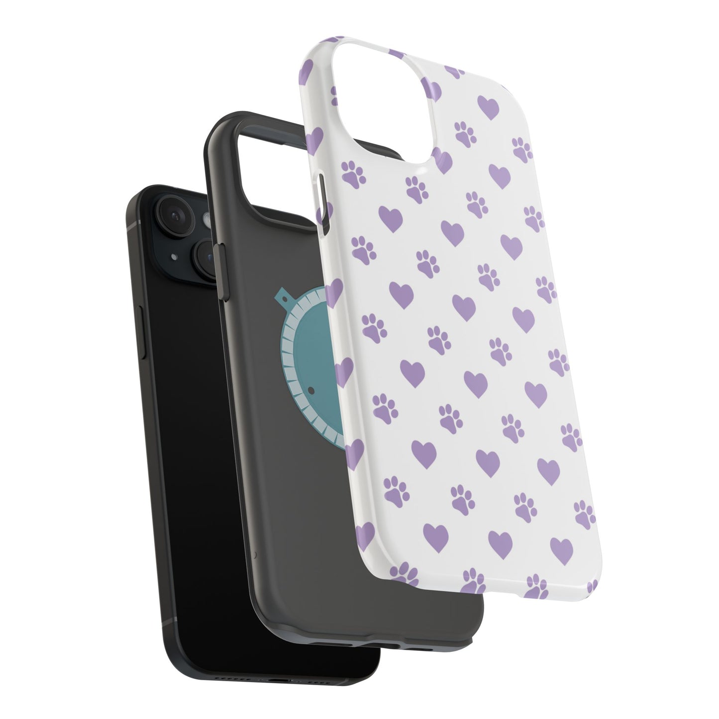 Paw Prints & Hearts – MagSafe iPhone Case with Adorable Pet-Lover Design