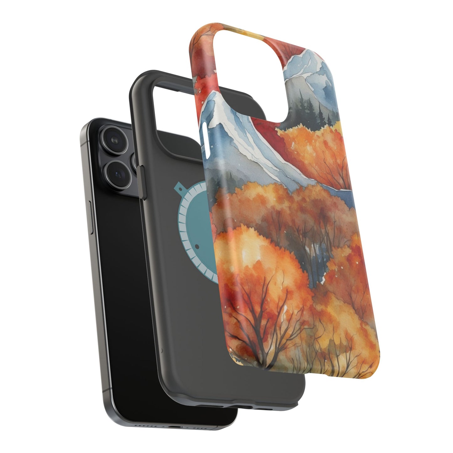 Autumn Mountain Forest Watercolor - MagSafe iPhone Case