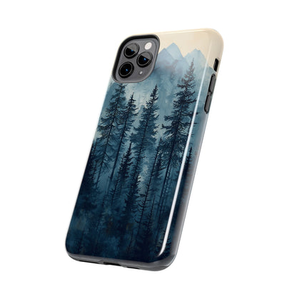 Misty Forest iPhone Case - Nature-Inspired Mountain Scene Protective Cover