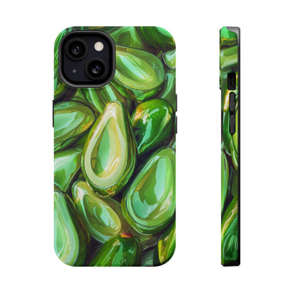 Glossy Avocado MagSafe iPhone Case – Sleek Green 3D Fruit Design, Durable and Stylish