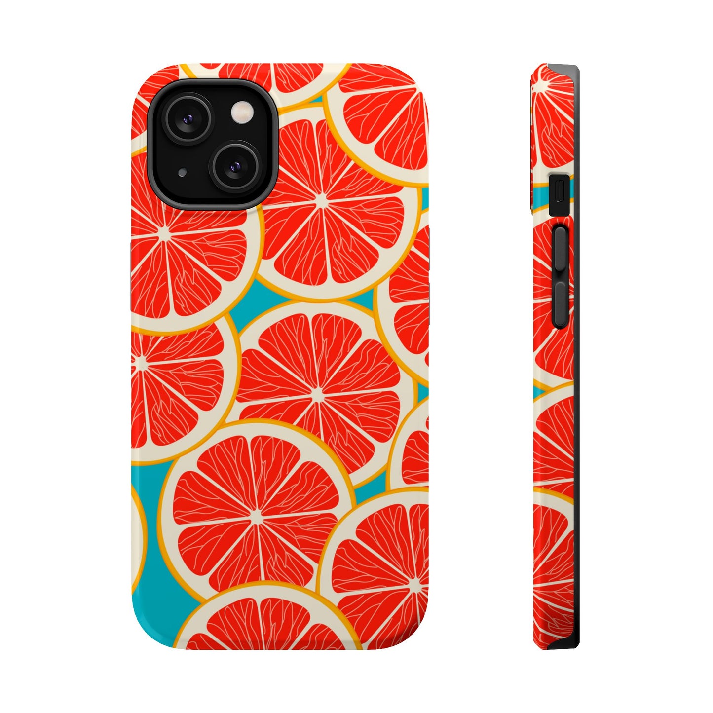 Ruby Grapefruit Pop Tough MagSafe iPhone Case – Vibrant Citrus Design, Shock-Resistant Protection