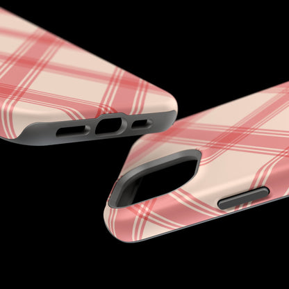 Soft Peachy Red Plaid MagSafe Case