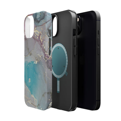 Sky Blue & Purple Marble Wave – MagSafe Case with Dreamy Marble Design