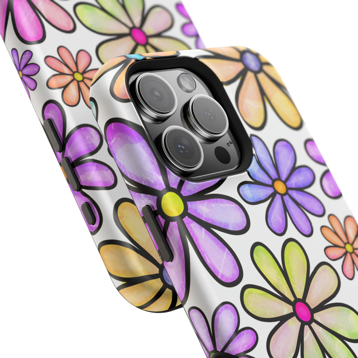 Pastel Daisy Dream MagSafe iPhone Case – Slim Profile, Glossy Finish