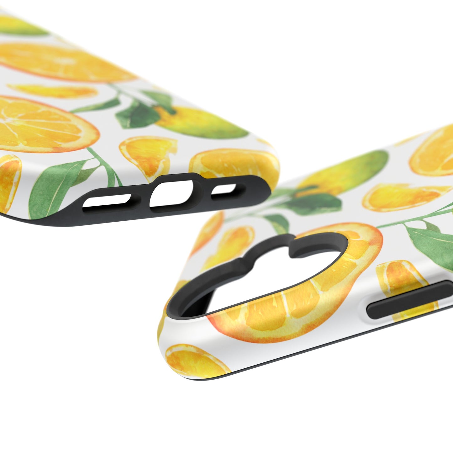 Sunny Citrus Grove Tough MagSafe iPhone Case – Watercolor Orange Design, Dual-Layer Protection