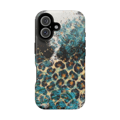 Turquoise Paisley Cowhide Leopard - MagSafe iPhone Series Case