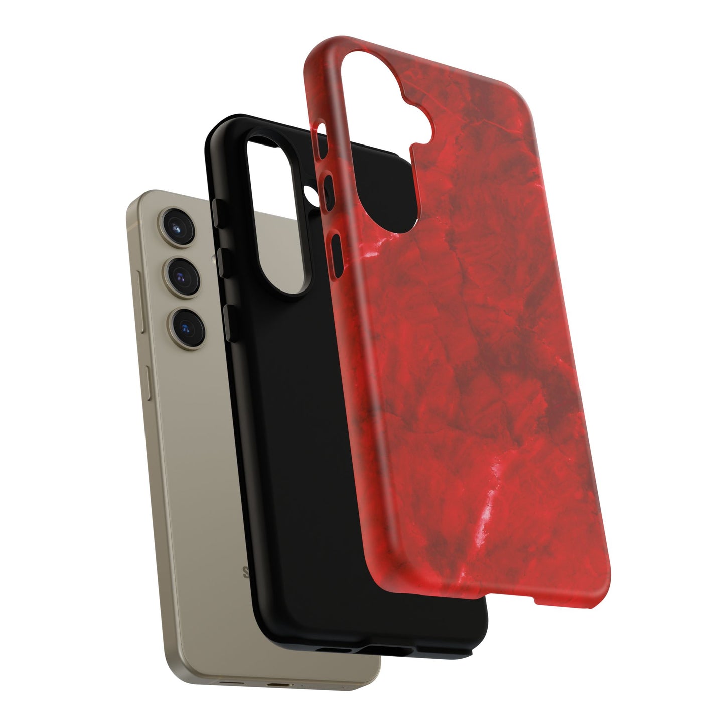 Bold Red Marble Samsung Galaxy Case – Luxe Modern Design with Vibrant Finish