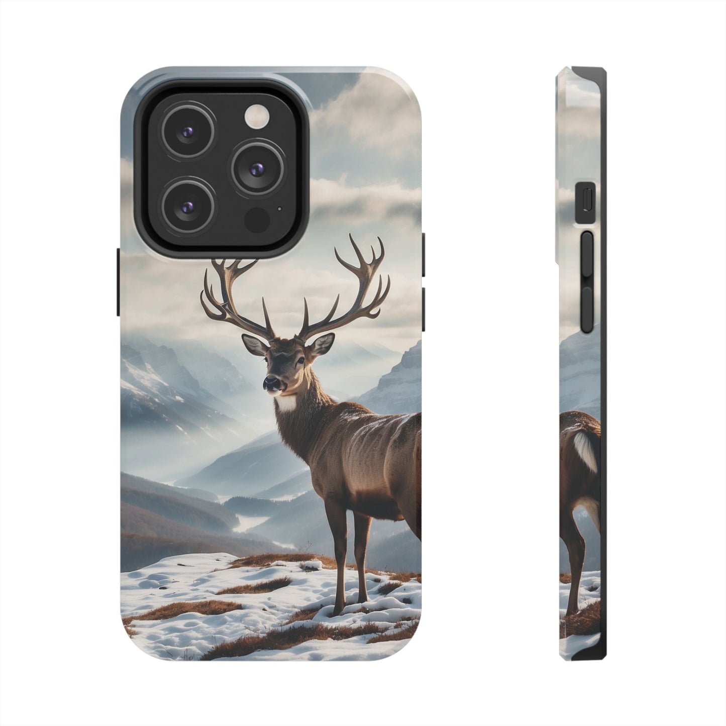 Alpine Majesty: Stag in Snow – iPhone Case