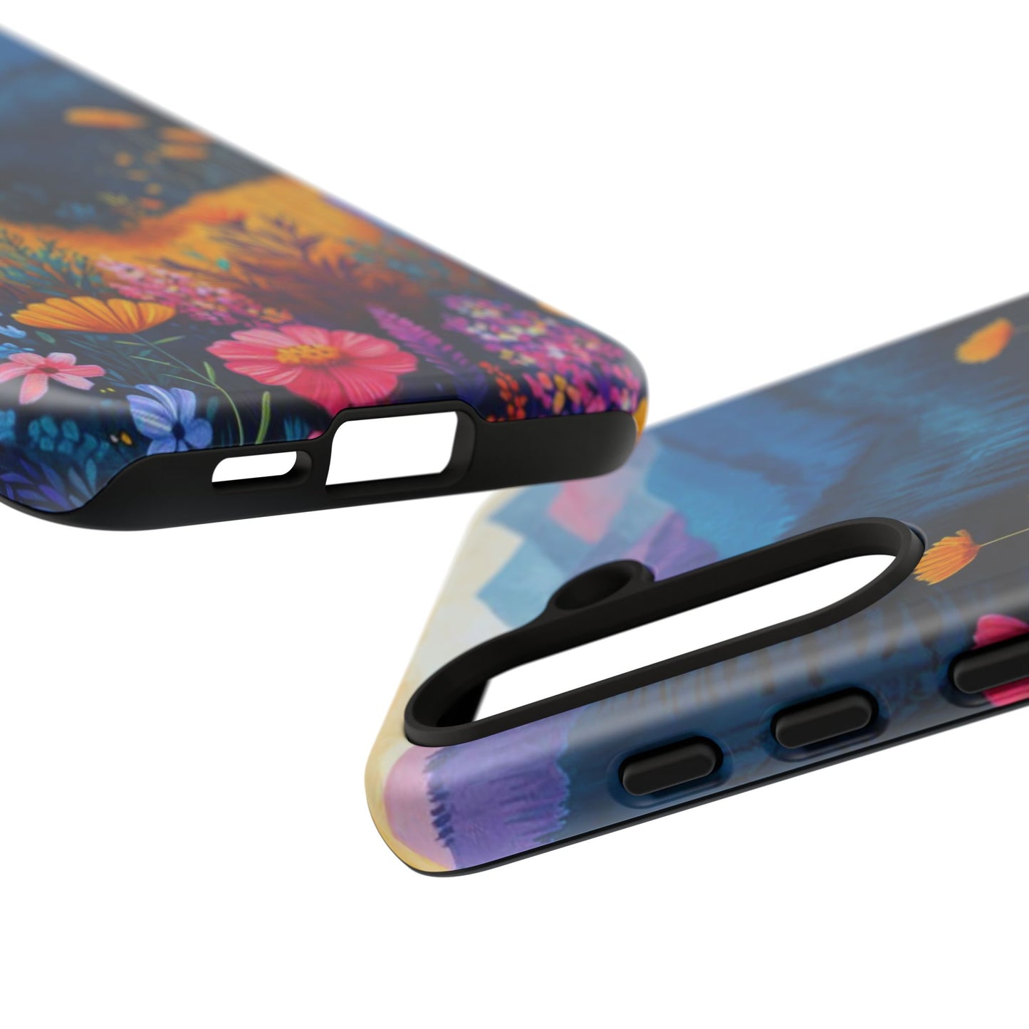 Vibrant Wildflower Mountain Samsung Galaxy  Case – Bold Nature Art, Dual-Layer Protection