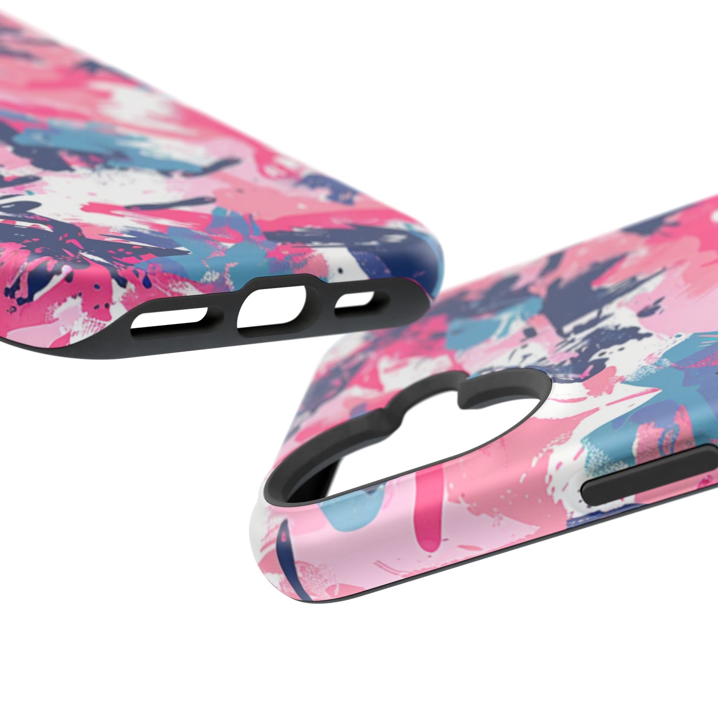 Vibrant Pink & Navy Abstract Splash – MagSafe iPhone Case