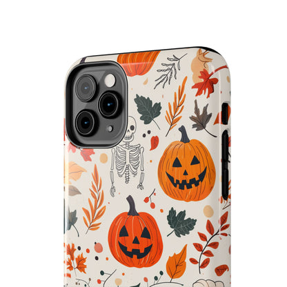 Halloween Pumpkin & Skeleton iPhone Case – Spooky Autumn Design