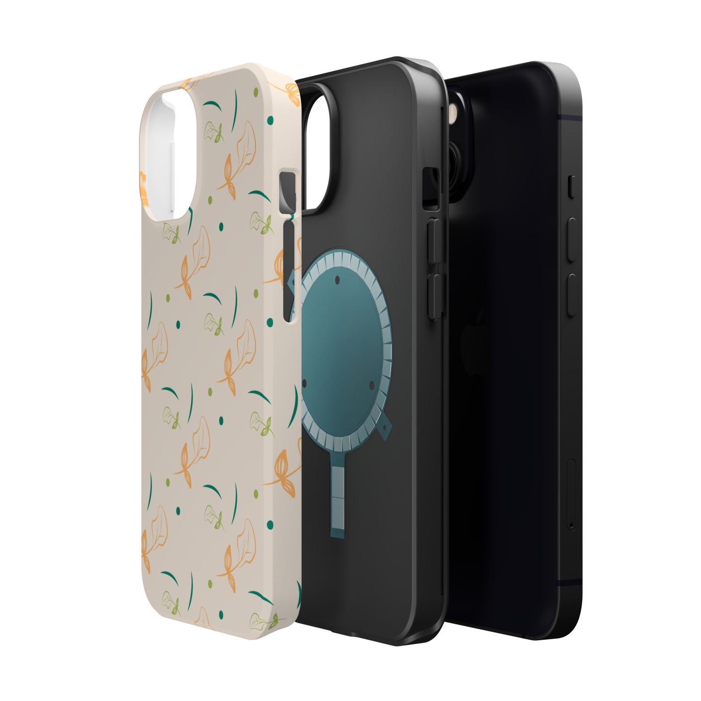 Soft Pastel Abstract Floral Tough MagSafe iPhone Case – Playful Minimalist Design with Dual-Layer Protection