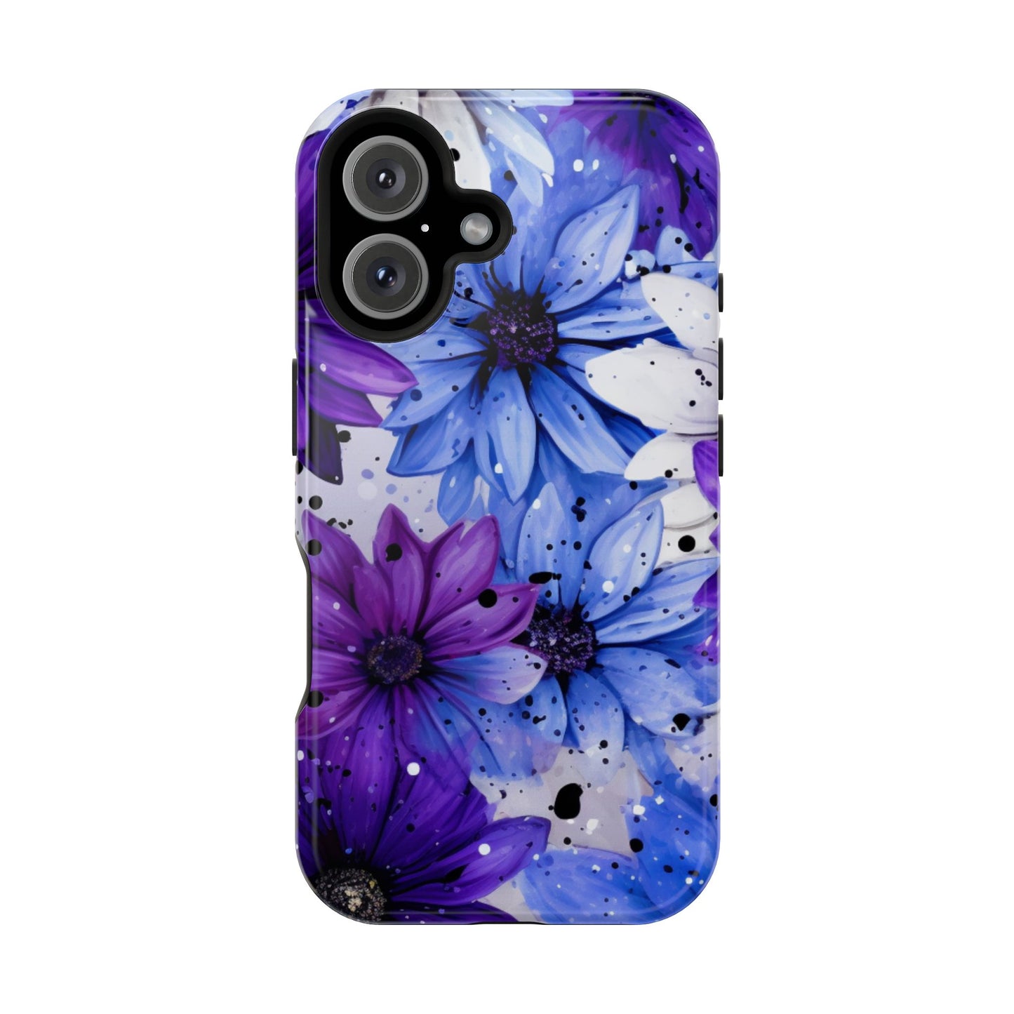 Vibrant Purple & Blue Floral Splash - MagSafe iPhone Series Case