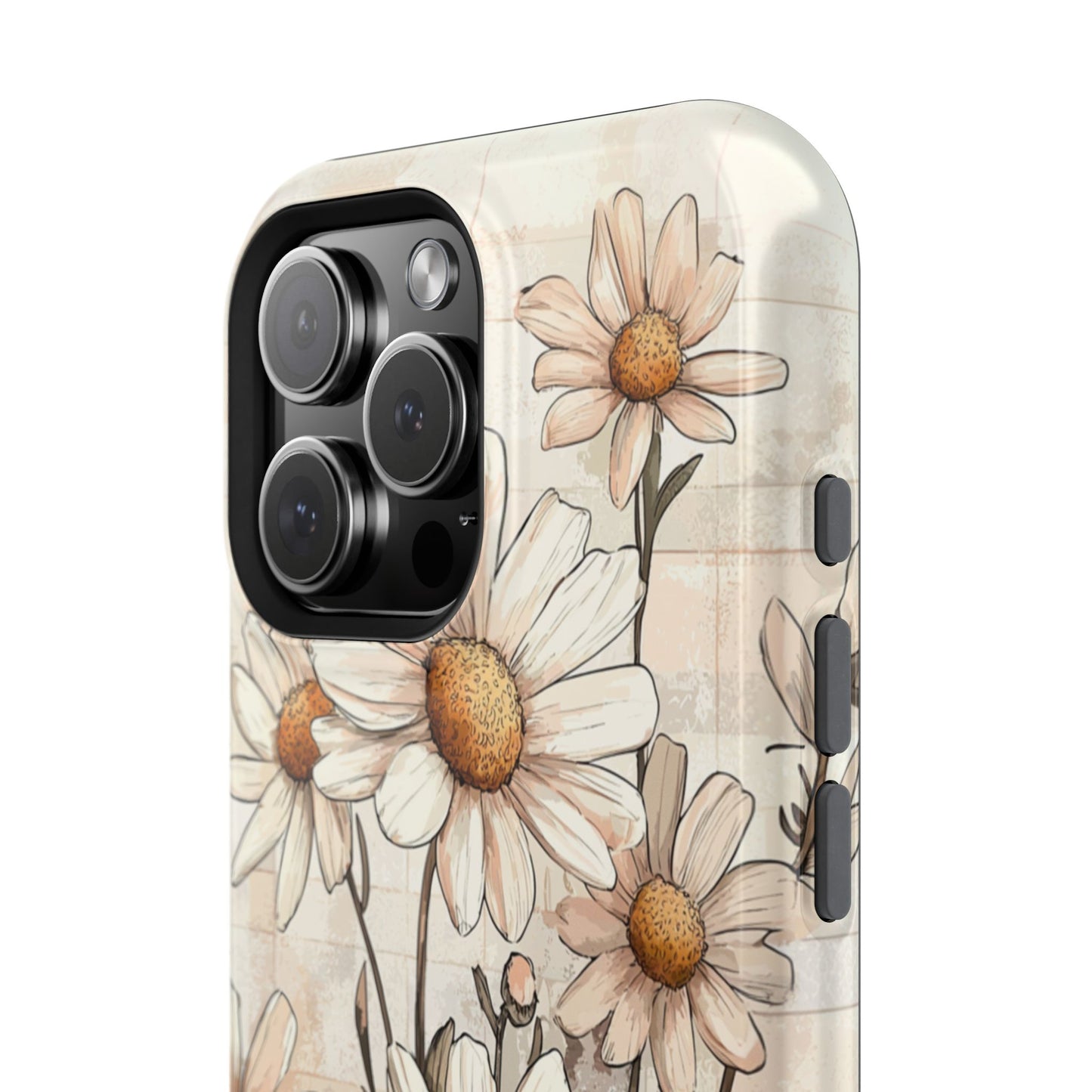 Pastel Daisy MagSafe iPhone Case - Elegant Floral Protective Cover