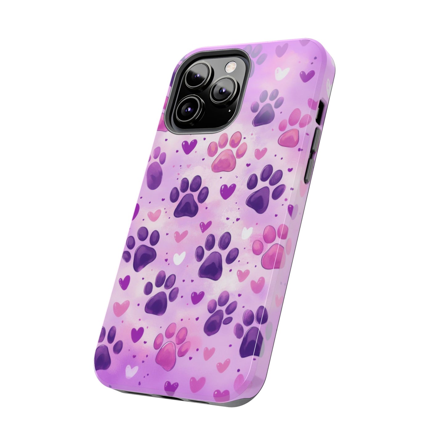 Purple Paw Print iPhone Case - Cute Pet-Themed Protective Cover