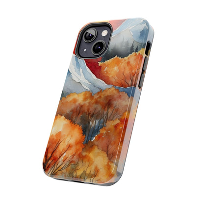 Autumn Mountain Forest Watercolor - iPhone Case