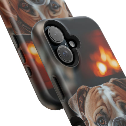 Cozy Bulldog MagSafe Case – Fireside-Inspired Protective Cover