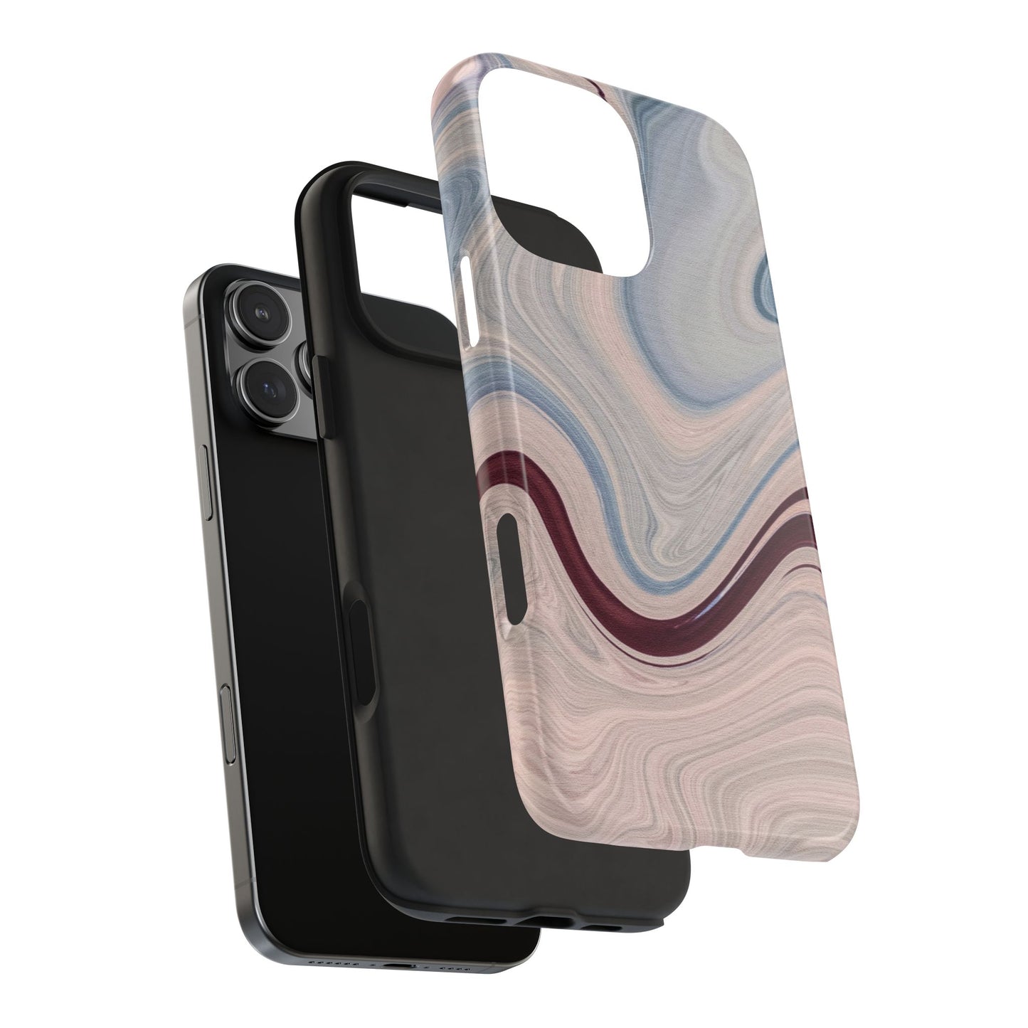 Marble Swirl Elegance – iPhone Case with Blue & Pink Abstract Art