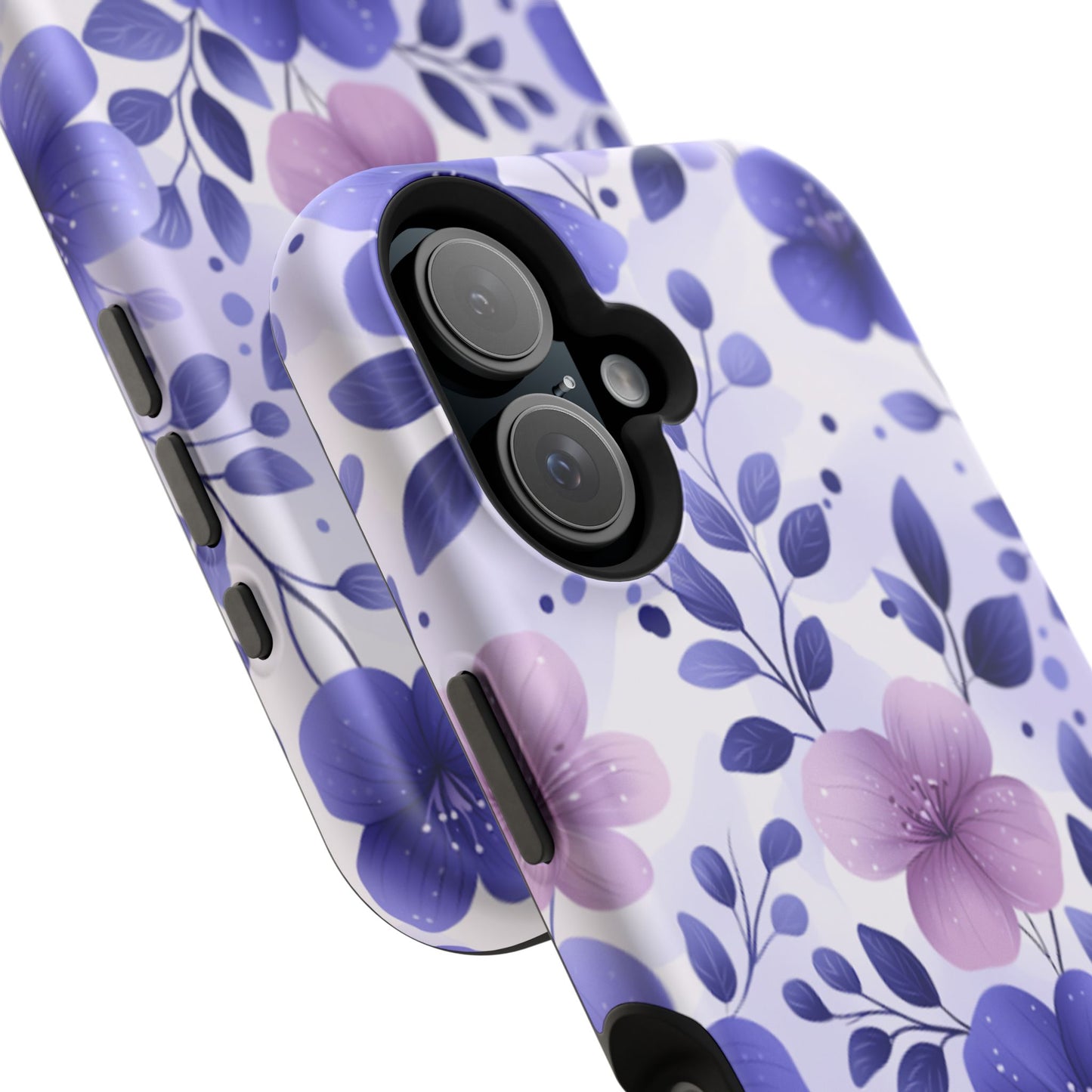 Purple Floral MagSafe iPhone Case – Durable Protection with Elegant Flower Design