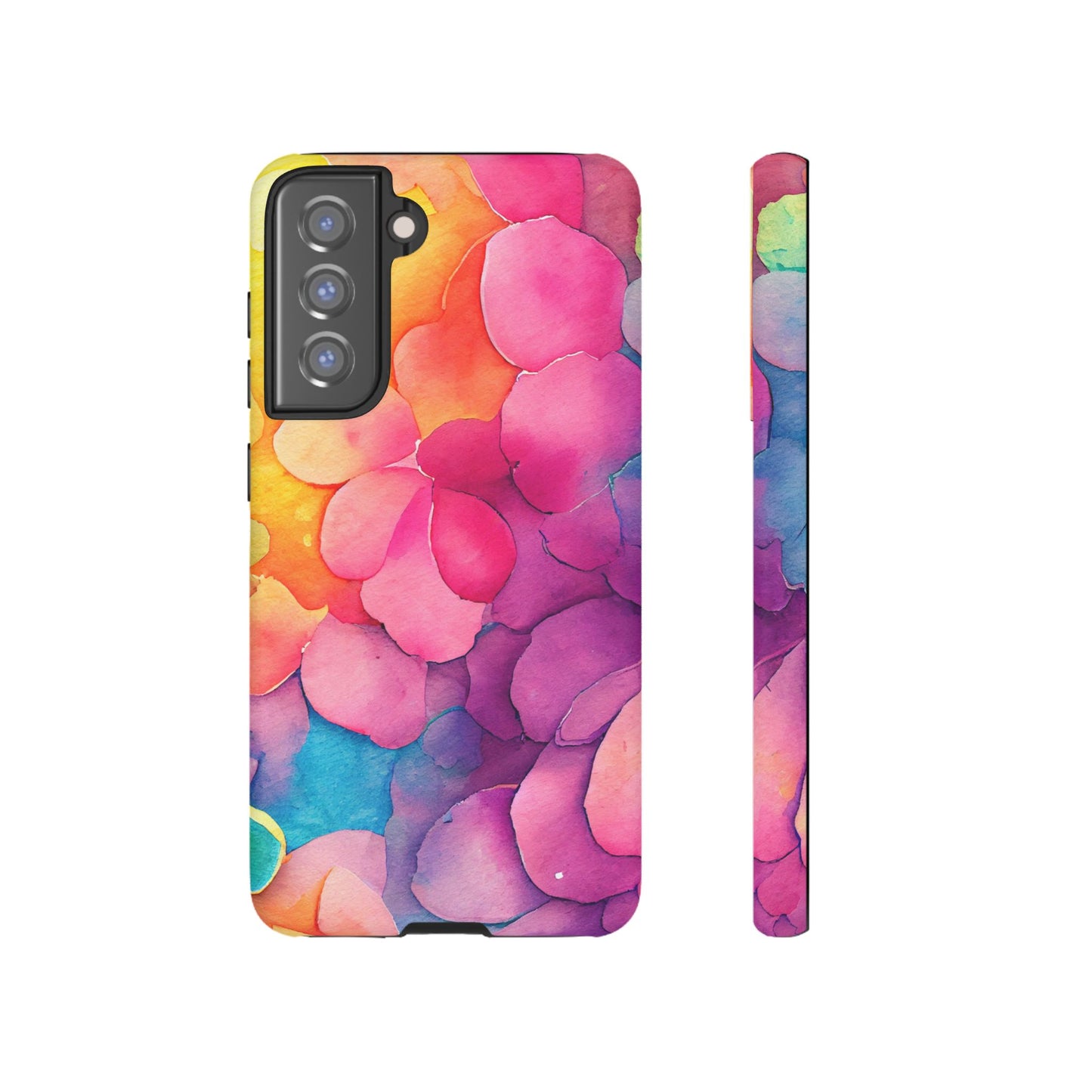 Sunset Petals Watercolor Samsung Galaxy Case – Slim Design, Glossy Finish