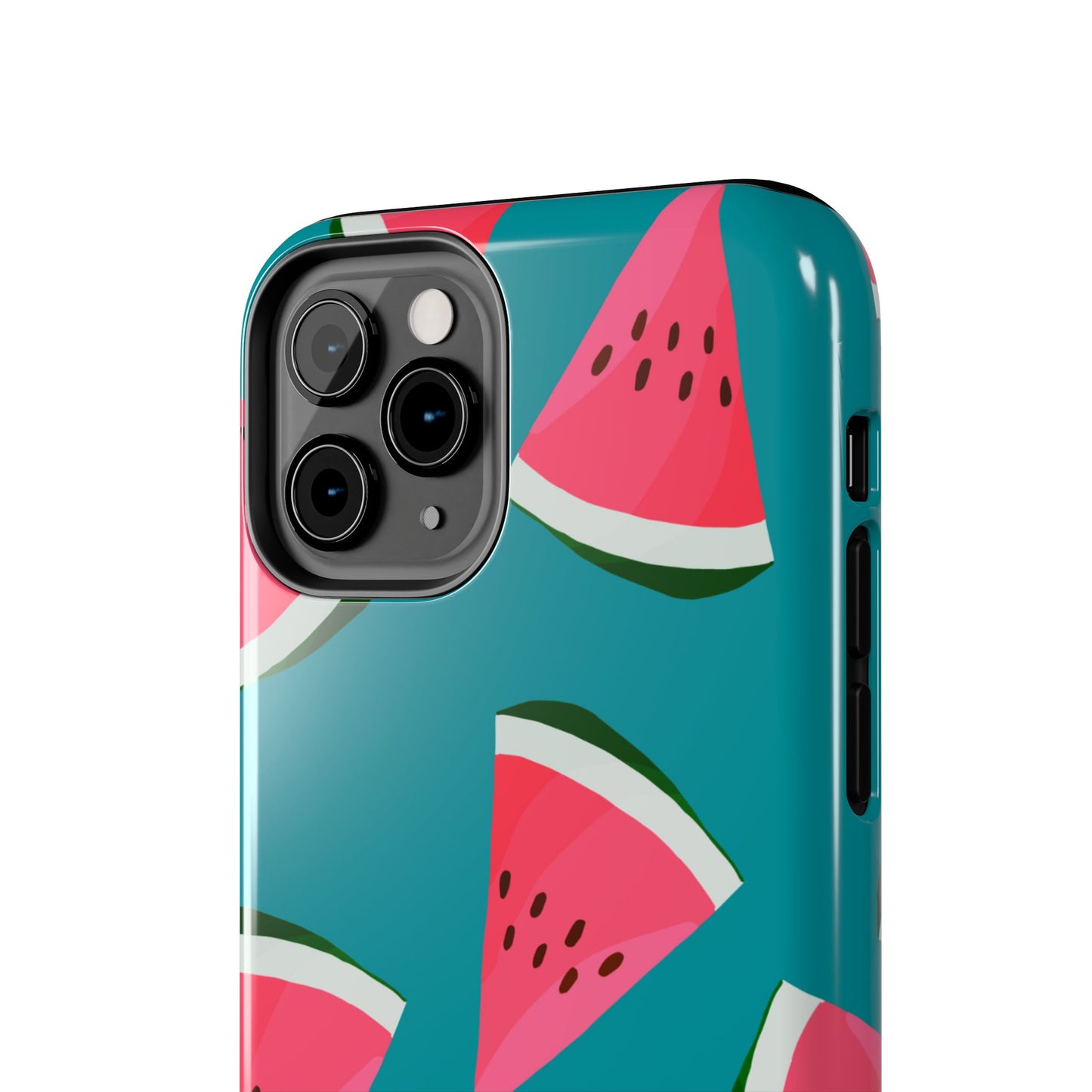 Watermelon Bliss iPhone Case – Vibrant Summer Fruit Design on Teal Background