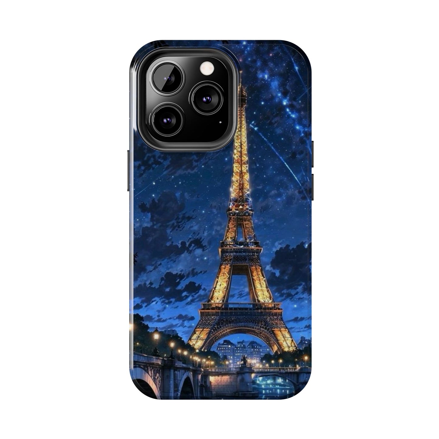 iPhone Case - Eiffel Tower Under Starlit Sky Design