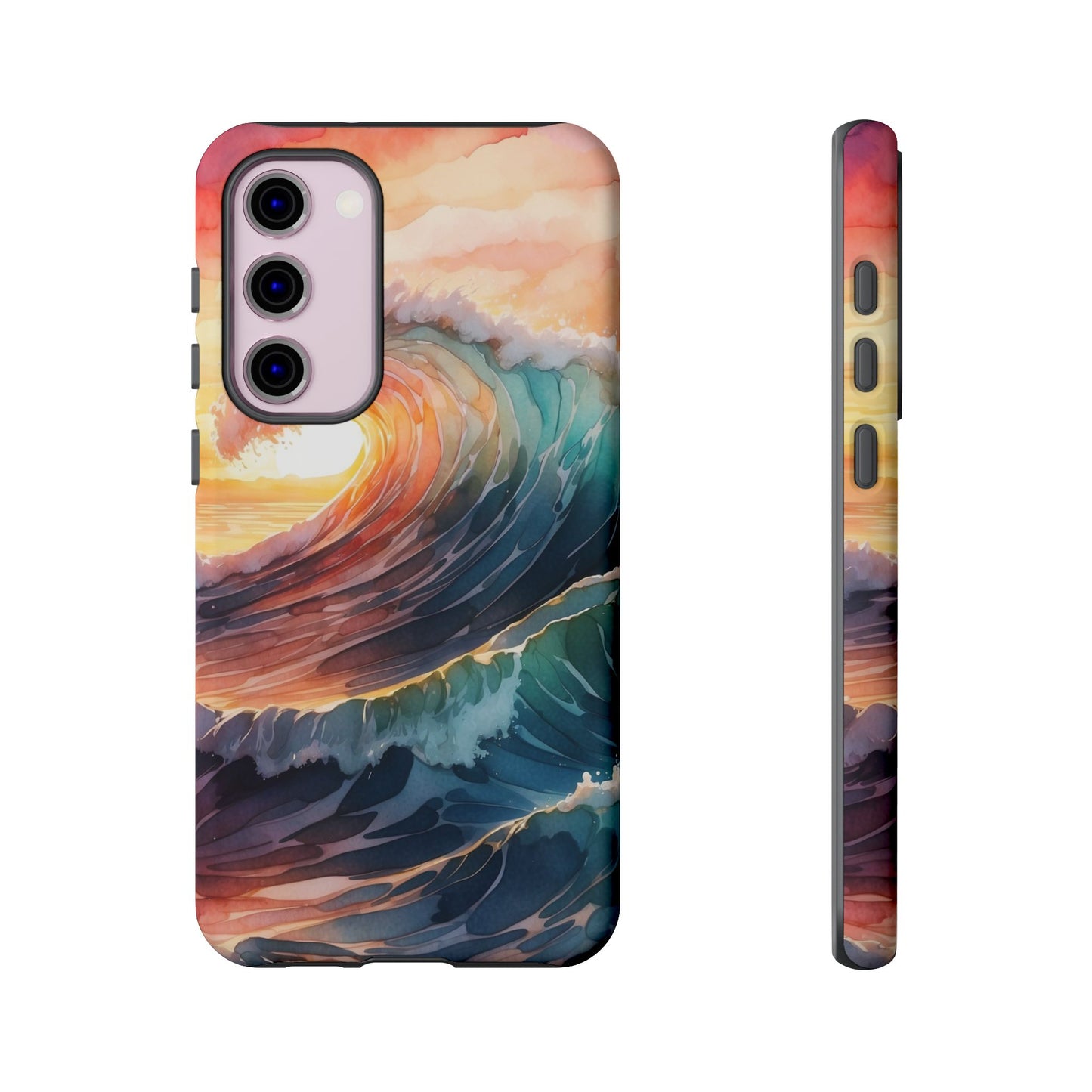 Ocean Sunrise Wave Samsung Galaxy Case – Vibrant Watercolor Wave Design