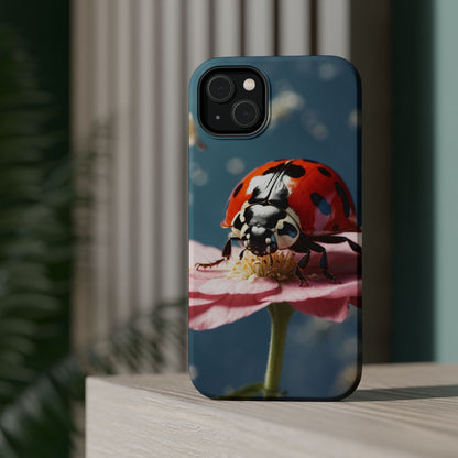 MagSafe iPhone Case: Floral Ladybug Delight