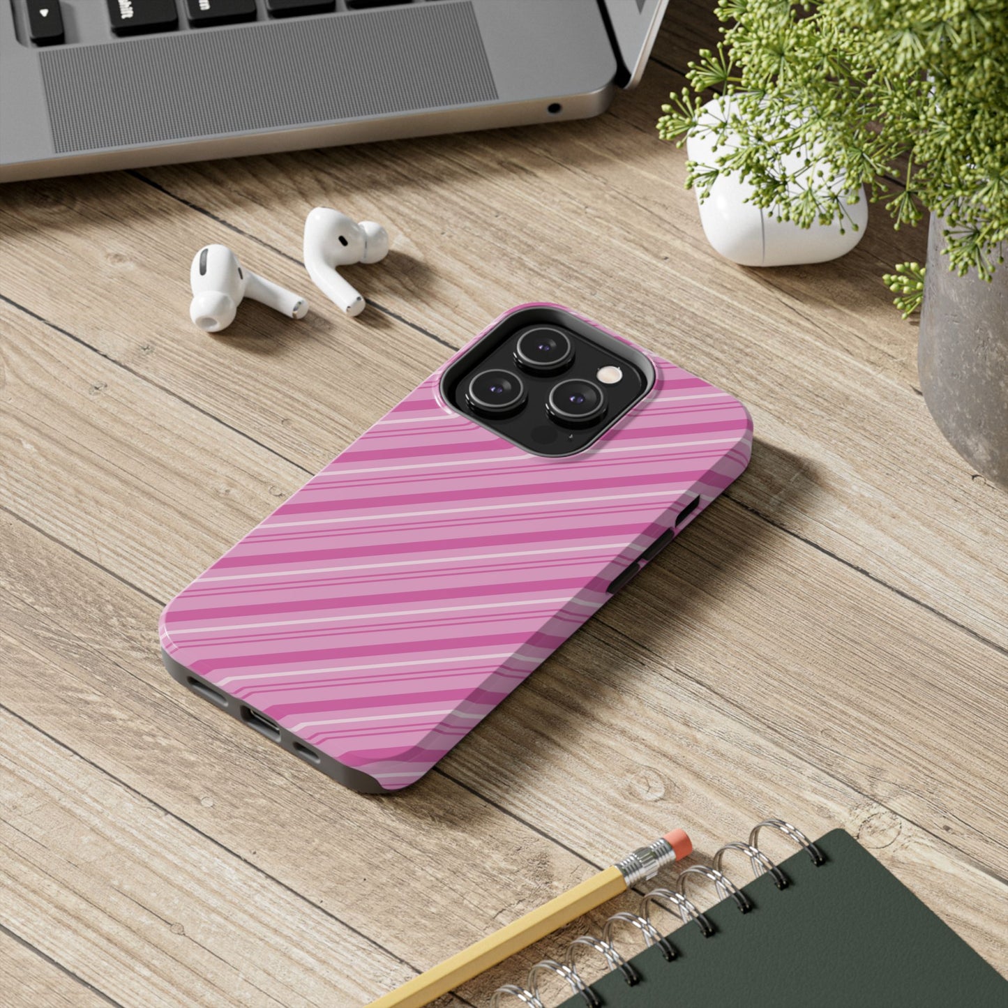 iPhone Case - Pretty in Pink Stripes Design