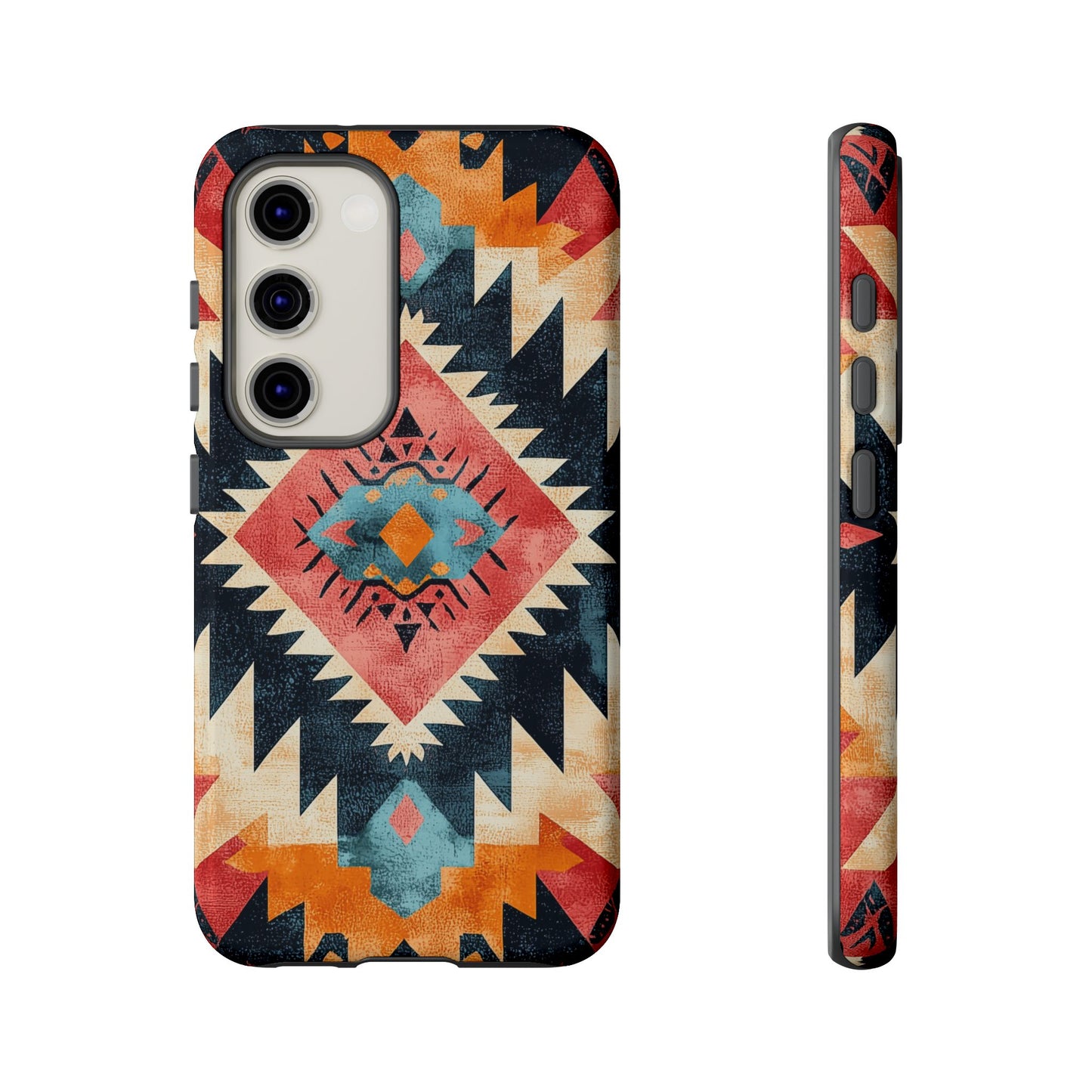 Bold Aztec Pattern Tough Samsung Galaxy Case – Vibrant Geometric Design, Dual - Layer Protection - BOGO Cases