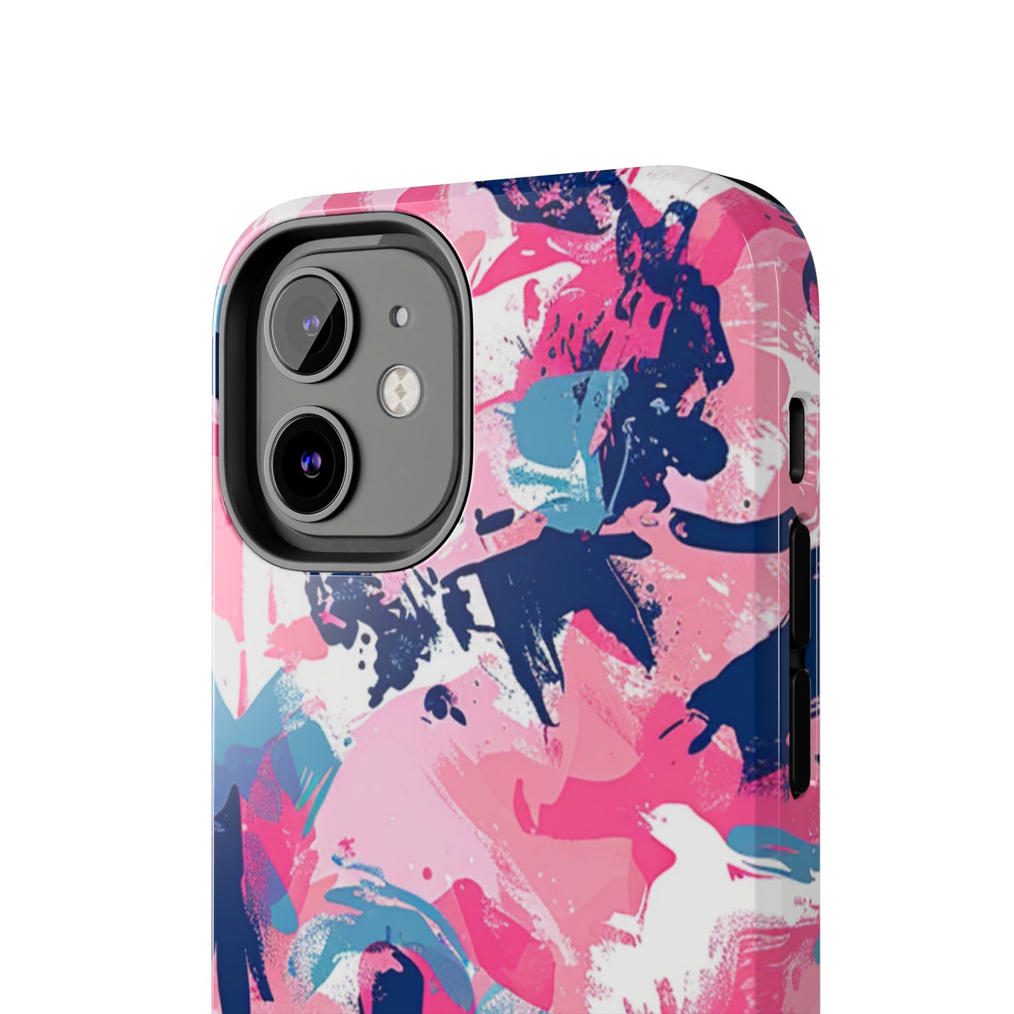 Vibrant Pink & Navy Abstract Splash – iPhone Case